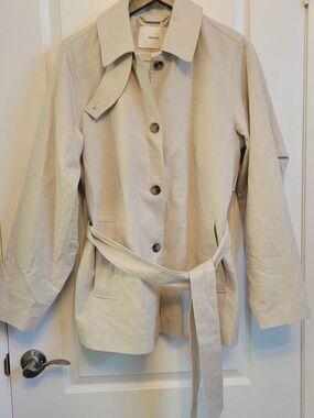 Selected Femme Cream Trench Coat with Tie Belt